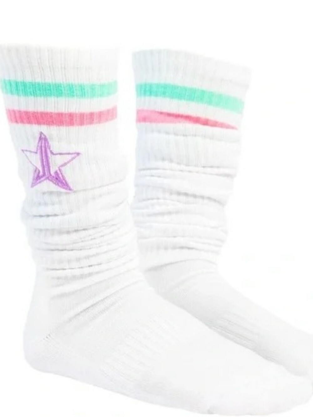 Jeffree Star White Logo Knee Socks